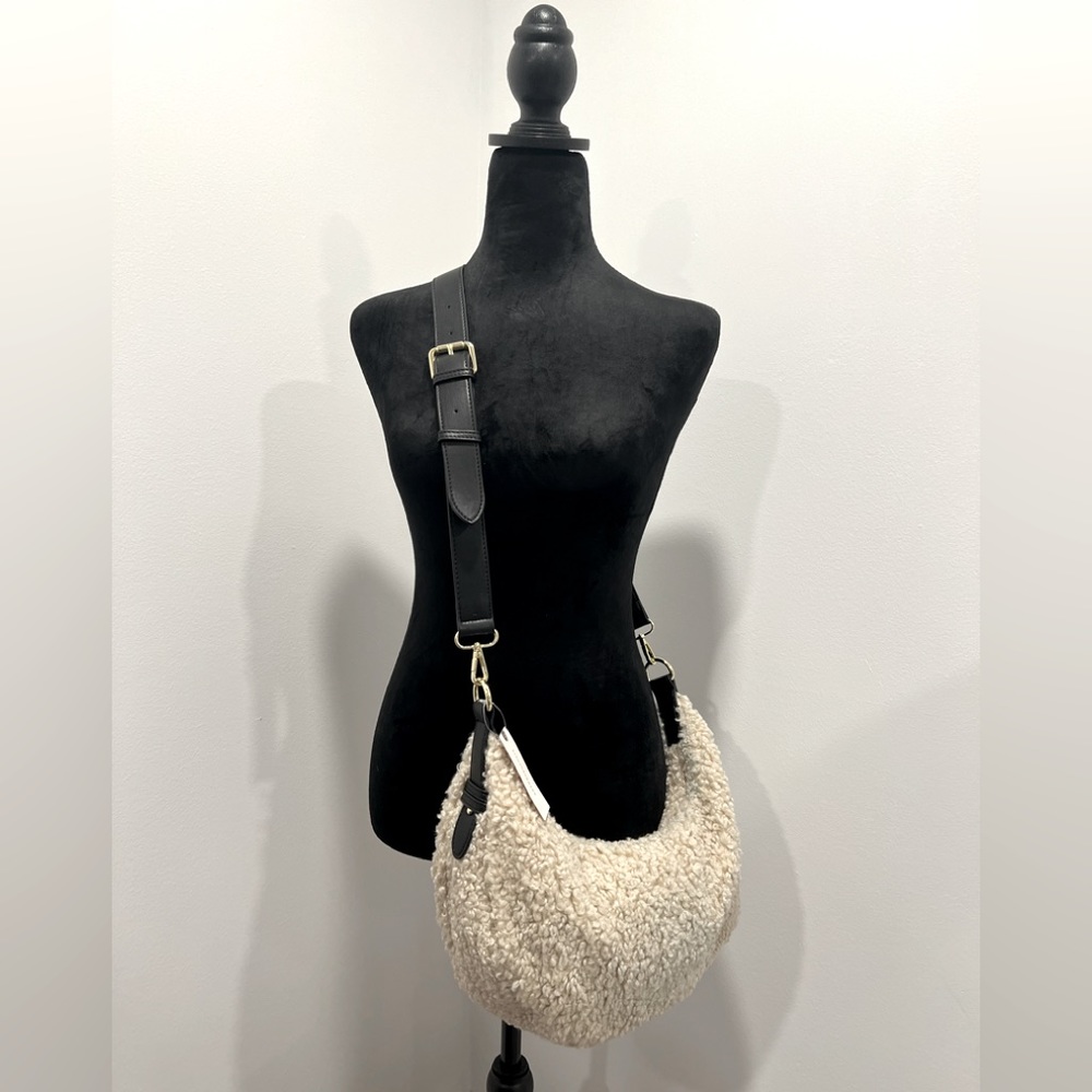 NWT‼️Jules Kae for Anthropologie “Zola” Sherpa Crossbody Bag -Cream